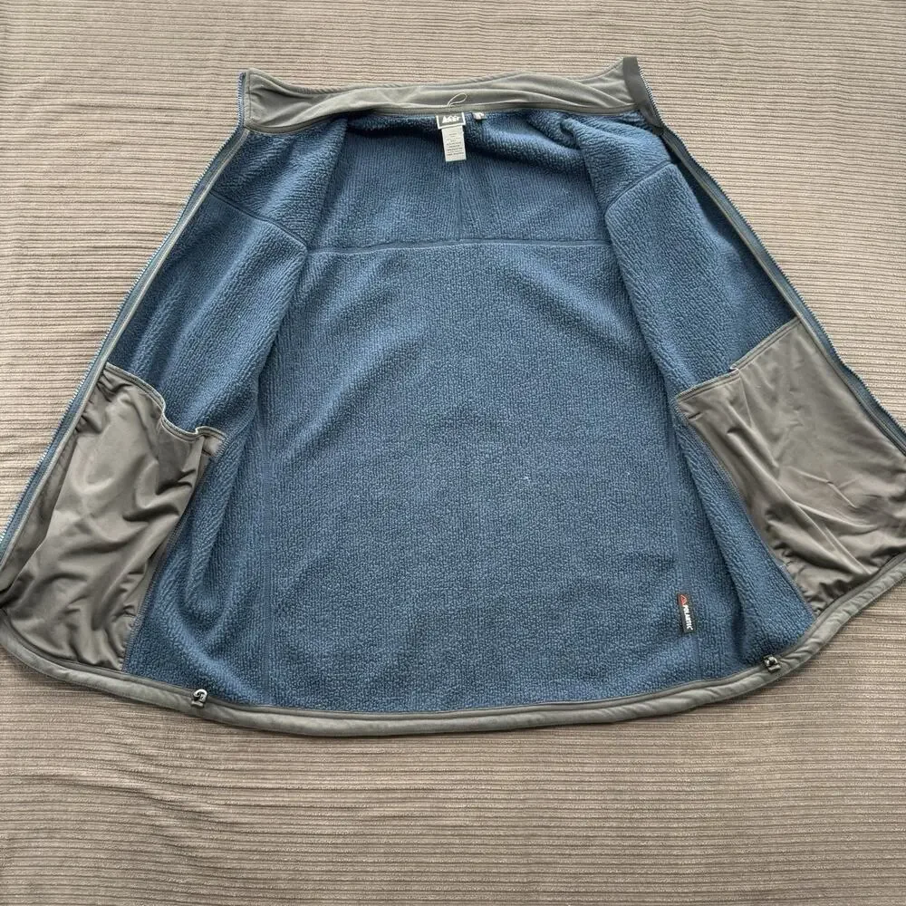 REI Vest Men 2XL Blue Polyester Full Zip Outdoors‎ Hiking Exploring Sleeveless.